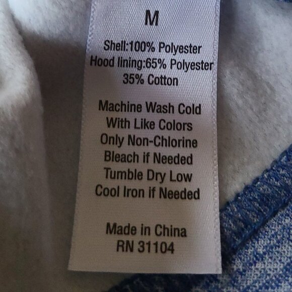 ZELOS TECH FLEECE COMFORT LIGHTWEIGHT ZIP HOODIE- CALM BLUE MEN'S MEDIUM - Picture 14 of 14